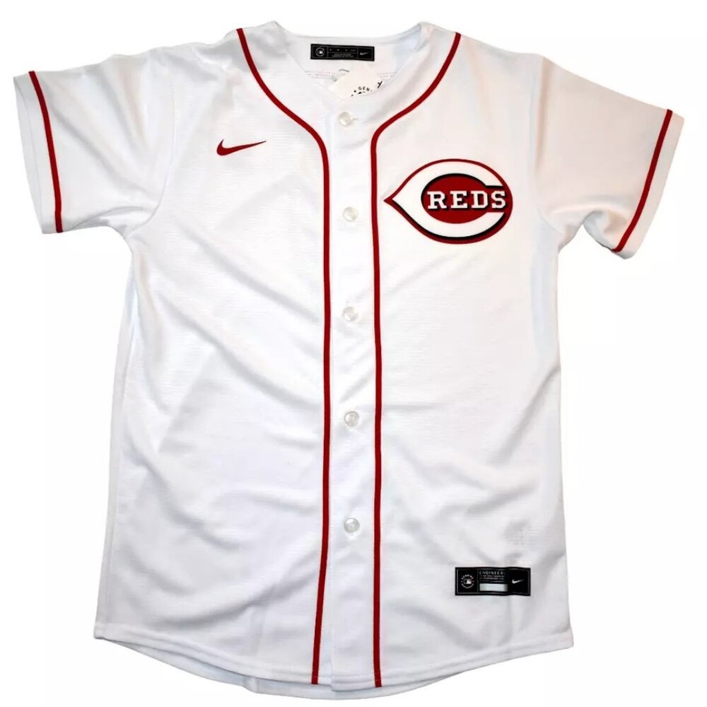 Nike Youth Boys MLB Cincinnati Reds Eugenio Suarez White Baseball Jersey New M